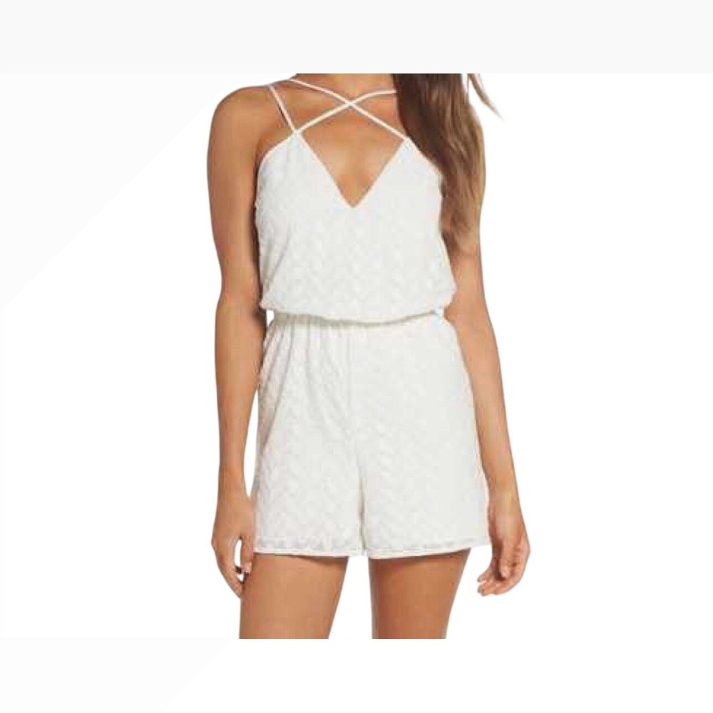 Ali & Jay Romper Lace Short White Boho Festival Bridesmaid Party Fully Lined